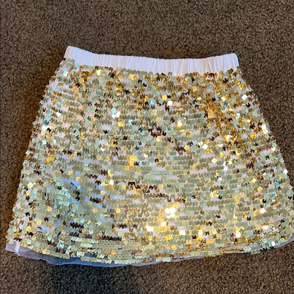 J.Crew Crewcuts Gold Sequin Skirt 4-5 - Picture 1 of 3
